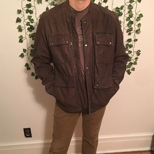 Lucky Brand Leather Bomber Jacket